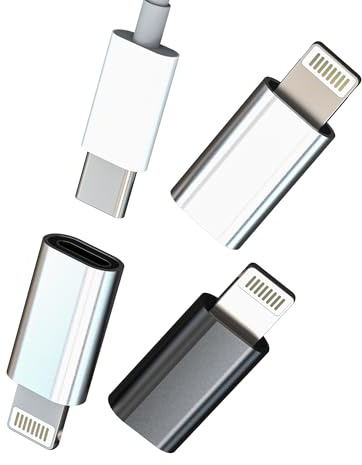 Adaptador USB C Hembra a Lightning Macho(3 Pack)para iPhone 14 13 12 11 Pro Max para Apple para iPad Air Tipo C Cargador Cable Datos Conector Cargar Conversor Lighting Enchufe Charger Accesorios Coche