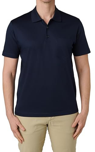 Nino Marini Polo da Uomo 100% Cotone Filo di Scozia Manica Corta - Jersey Mercerizzato, Morbida e Traspirante. MOD. P-0001 (IT, Testo, XXL, Regular, Regular, Blu Marine)