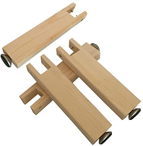 4 Stück Verstellbare Massivholz Möbelbeine Kiefer Ersatzfüße für Sofa Bett Schrank & Tisch Lattenrost Unterstützung Zubehör mit Schrauben