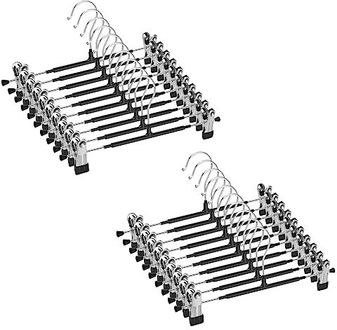 Mutsitaz 20 grucce per pantaloni, in metallo, per pantaloni, calze, gonne, 30 cm, con 2 clip antiscivolo