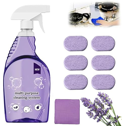 Dr Clean Spray Cleaner for Ovens, 2025 New Dr Clean Spray for Ovens UK – All-Purpose Cleaning Spray with 6 Concentrated Tablets (1, 1 Bottle+6 Cleaner Tablets)