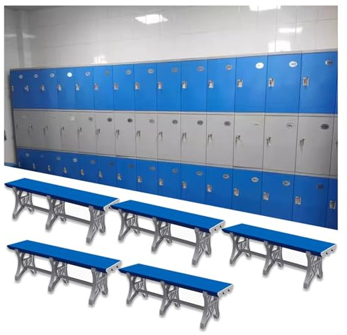 Banco de vestuario para baño Banco para cambiarse en baños públicos, Impermeable Láminas de plástico ABS Ropa y calzado Taburete largo para vestirse, Para baños de gimnasios/ Vestuarios de fábricas(Pa