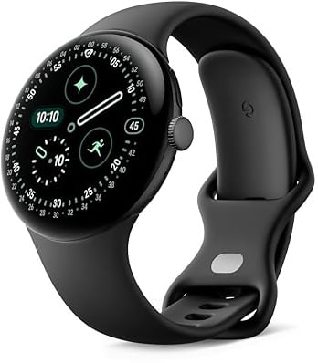 Google Pixel Watch 4 (45 mm) - Smartwatch Android con Seguimiento de la Salud y el Estado físico y Ayuda de Gemini - Caja de Aluminio en Color Negro Mate - Correa Deportiva en obsidiana - Wi-Fi