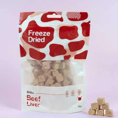 Waita Freeze Dried Beef Liver Cubes Dog Treats & Cat Treats 3 x 60g | 100% Beef Liver | High Protein Natural Grain Free Treats | Single Ingredient Training Rewards & Meal Topper