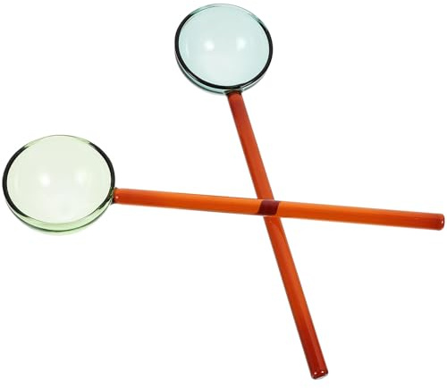 TOYANDONA Rührlöffel Glaslöffel Mit Langem Griff Transparent Hitzebeständig 2 Stück Für Kaffee Tee Milch Saft Desserts Zucker Küche Spülmaschinengeeignet