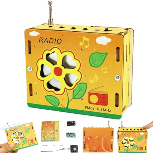 Selbstgemachtes Lernspielzeug für Kinder-Mini-Radio, DIY Kits Holz Radio, Holz Experimente Wissenschaft, Elektronik Baukasten, Lackierbares Radio Bausatz STEM-Spielzeug für Kinder 8-12 Jahre