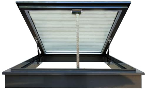 LIGUIEN Claraboyas Eléctricas Inteligentes para Techos, Ventana de Salida con Control Remoto Y Sensor de Lluvia, Ventana de Techo para Áticos O Terrazas(LxW 100x50cm/39.4x19.7in)