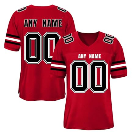 Sporttrikots mit Namen Personalisierung - American Football Jersey für Jungen, Mädchen, Männer, Frauen - Individuelles Teamshirt