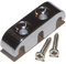 Bass guitar string tree retainer in chrome.