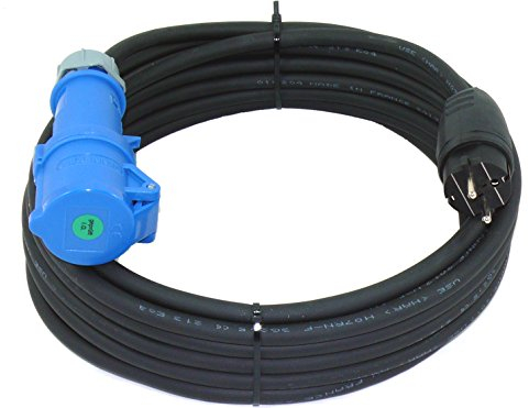 netbote24 CEE Kupplung Schuko Adapterkabel Camping Caravan Boot Campingkabel H07RN-F 3x2,5 mm² IP44 Außen 230V 16A (20m)