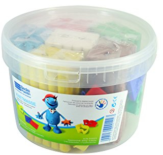 Becks Plastilin B100375 Modelliermasse 3000 g, 6 Blöcke, 2 Modellierplatten, 4 Cutter, Mehrfarbig