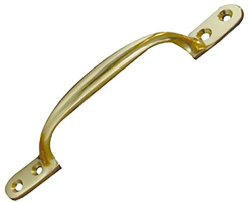 Victorian Window Sliding Sash Pull D Handle - Polished Brass (5 / 125mm)