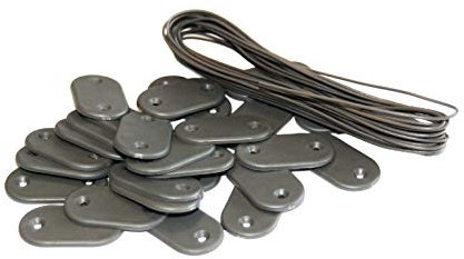 Kit de Fixation Brise-Vue - Lot de 10 Kits (26 pastilles + 4m de Fil par kit) Gris Clair Lot de 10 Kits