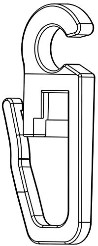Stylelex 100x Hochwertige Überklipshaken, Faltenlegehaken, Gardinenhaken mit 6 mm Öse - Farbe: Weiß - Qualität Made in Germany - Für Rundringe