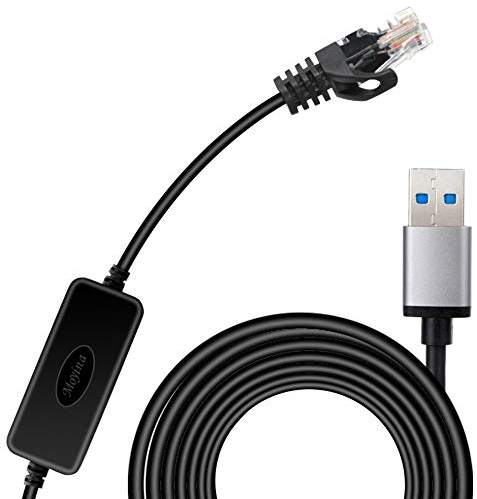 Moyina Câble Ethernet USB 3.0 vers RJ45 Gigabit Ethernet pour commutateur, routeur, Modem avec MacBook, Windows, Nintendo Switch, Chromebook, Surface Pro, Linux