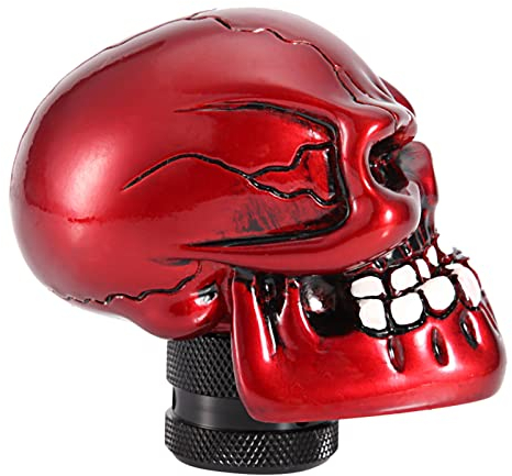 Reminnbor Schalthebel Schalthebel Skelett Schädelkopf Auto Modifiziert Schaltknauf Schalthebel Schalthebel Universal(rot)