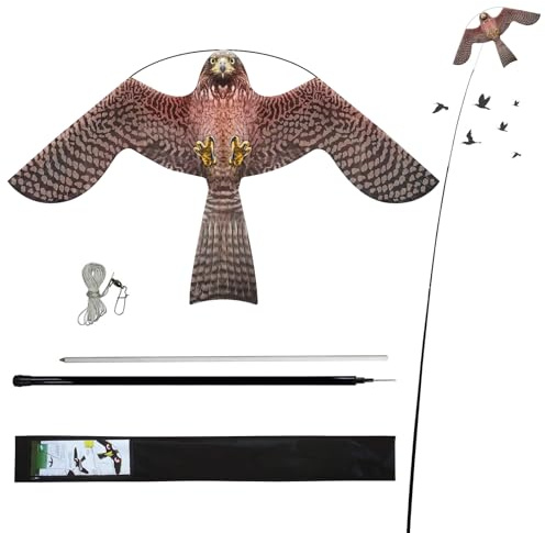 Vogelschreck Flugdrachen Farmschutz Vogelfalken Flugdrachen mit 4 m Teleskopstange
