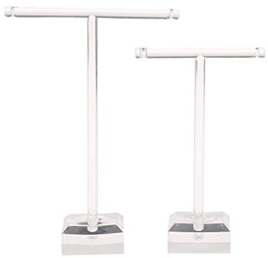 guanjunLI 2 Stück T-Form Schmuckbaum Schmuckständer Schmuckhalter Schmuck Organizer Kettenhalter Schmuckaufbewahrung Kettenständer Uhrenständer Für Ketten, Ohrringe, Armbändern