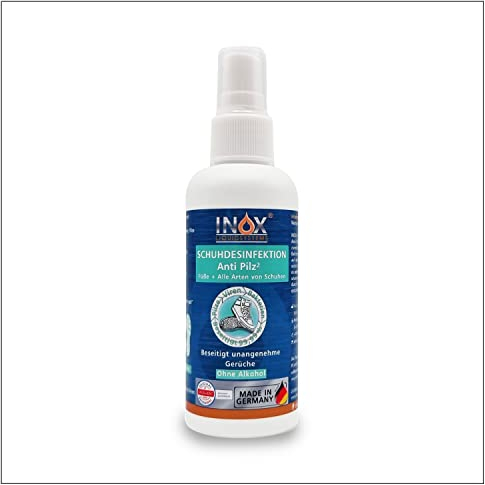 INOX® - Schuh Desinfektionsspray 100ml | Schuhspray gegen Geruch & Bakterien | schnelle & wirksame Schuhdesinfektion | Schütz vor Fußpilz | Geruchsentferner für Schuhe
