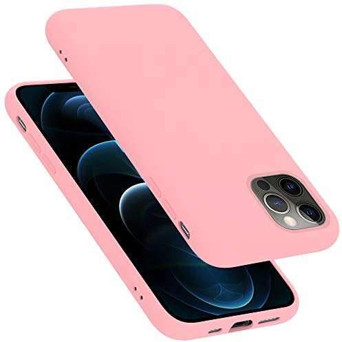 Cadorabo Custodia compatibile con Apple iPhone 12 / iPhone 12 Pro (6,1) in LIQUID ROSA - Morbida Cover Protettiva Sottile di Silicone TPU con Bordo Protezione - Ultra Slim Case