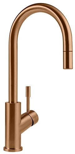 Villeroy & Boch Umbrella Flex Brushed Copper Stainless Steel Pullout Kitchen Tap