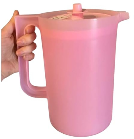 Tupperware Jarra de botón clásico de galón, color rosa pastel