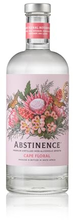 Abstinence South African Cape Fynbos Alcohol-Free Gin, Aromatic 75cl 0% ABV | Rose geranium, 5 botanicals, floral, no added sugar, no artificial colours or flavourings, ideal gift