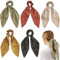 Modische Haargummis mit Schleife im Blumenmuster, Scrunchies aus Chiffon, lange Haarbänder, 2-in-1-Haargummis, für Pferdeschwanz, Haarschmuck für Damen, Mädchen