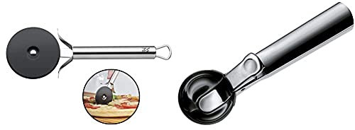 WMF Profi Plus Pizzaschneider 19,8 cm, Teigrad beschichtet, Pizzaroller, Pizza Cutter & Gourmet Eisportionierer 18 cm, Eislöffel mit Auswerfer, Portionierer für Eiskugeln