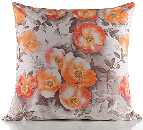 Kissenbezug Kissenhülle Kopfkissenbezug Pillow Cover Pillowcase 40x40 40x60 40x80 50x50 80x80 2er-Set Doppelpack 100% Baumwolle, Farbe: Orange Braun, (Größe: 40 x 80 cm)