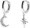 SINGULARU - Polar Moon Spark Ohrringe. Sterlingsilber mit Rhodium-Beschichtung und Zirkonia. Schmuck für Damen.