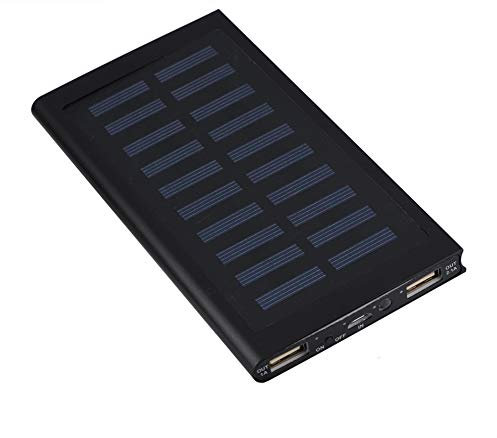 ciciglow Power Bank Kit, 10000mAh Dual USB Solar Mobile Power Bank Case DIY Kit, Portable Fast Charge Power Bank Shell Kit de Bricolaje(Negro)