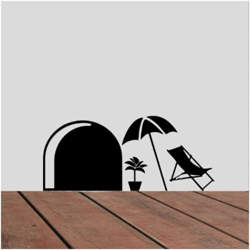 Mice Hole Skirting Board Sticker - Stickers for Cats - Home Decor - Wall Art - Wall Decal Sticker (Deck Chair)