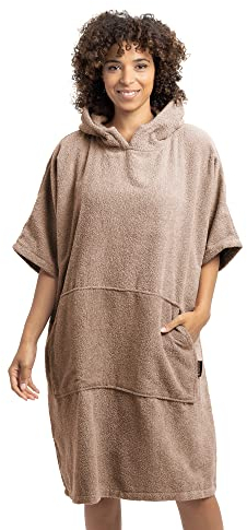 HOMELEVEL Badeponcho Damen und Herren - Surf Poncho aus 100% Baumwolle - Tuch für Erwachsene - Unisex Bademantel - Badetuch mit Kapuze