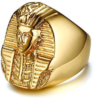 Stfery Hochzeitsringe Edelstahl Ägyptischer Pharao Midi Ring Gold Hochzeitsringe Paar zum Valentinstag, Größe 60 (19.1)