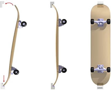 Clipboart® Standard Wandhalterung - Halterung - Snowboard - Wakeboard - Kiteboard - Balanceboard - Wakeskate - Longboard - 360° Wandbefestigung (Weiß vertikal)