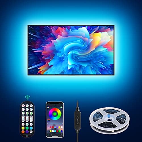 Daymeet TV LED Hintergrundbeleuchtung, 4M USB TV LED Streifen Fernseher für 55 bis 75 Zoll TV PC Monitor LED Strip, RGB Musik Sync Steuerbar via App led fernseher beleuchtung für Room, Küche, Party