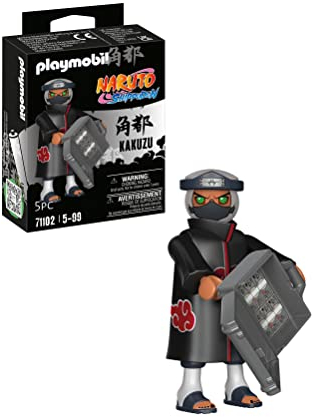 PLAYMOBIL Naruto Shippuden 71102 Kakuzu im schwarzem Mantel mit roten Wolken und Koffer, kreativer Spielspaß für Animefans mit tollen Details und authentischen Extras, 5-teilig, ab 5 Jahren