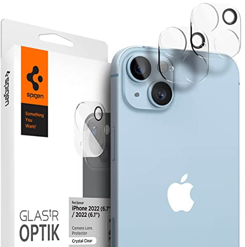 Spigen Glas.tR Optik Tempered Glass Camera Lens Protector for iPhone 14/14 Plus - Crystal Clear (2 Pack)