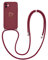 Newseego Lanyard Phone Case for iPhone 11, Cute Gold Love Heart Pattern Liquid Silicone Protective Case Cover for iPhone 11 Heart Side Frame Case with Adjustable Neck Strap for Women Girls-Claret