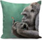 HUASHUZI Kissenbezug 40x40 cm Kissen Gorilla witzig lustig grün deko Geschenke für sofakissen kissenbezüge dekokissen couchkissen kissenhülle Sofa Schlafzimmer Wohnzimmer Zimmer zierkissen
