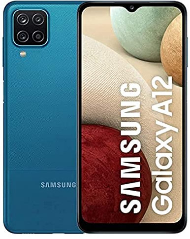 Samsung Galaxy A12, Smartphone, Display 6.5 HD+, 4 Rear Cameras, 32 GB Expandable, RAM 4 GB, Octa Core Processor, Battery 5000 mAh, 4G, Android 11 [Italian Version], Blue (Renewed)