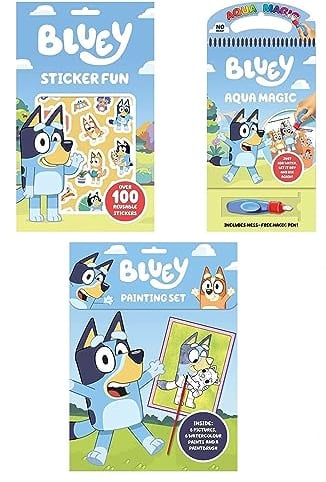 Anila's Bluey Activity Set with Aqua Magic, Finger Painting & Sticker Book.
