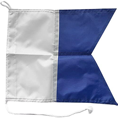 Dive Boat Flag Lightweight Diving Blue White Flag Polyester Diver Down Flag for Snorkeling Underwater