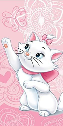 Aristocats Marie Strandtuch Badetuch 70cm X 140cm,Duschtuch Katze,Geschenkidee Für Kinder,Mikrofaser-Handtuch Pink,Strandtuch Für Kinder (B,100x200cm)