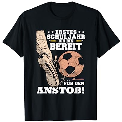 Lustiges Schulkind Schultüte Grundschule Einschulung Fußball T-Shirt