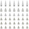 CEEYSEE 120 Stück Punk Nieten 3 Größen 7 x 10/14 /20mm Metall Kegel Spike Nieten Ziernieten Spitznieten für Taschen,Jacken,Schuhen, Mützen, und DIY Handwerk (Silber 7 x 10/14/20mm)