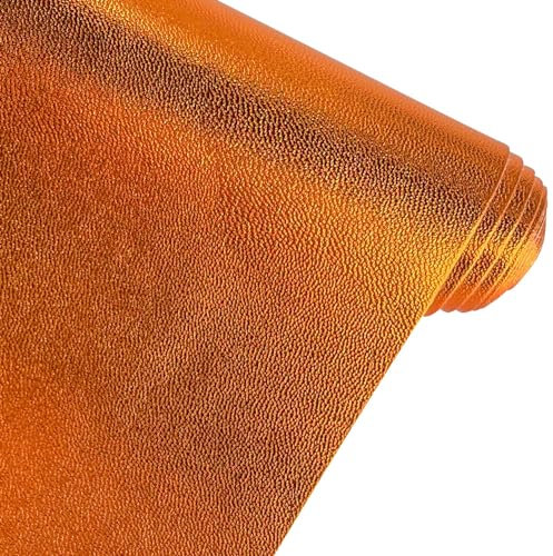 XHT Hochelastisches Dunkler Ton Weiche Feinkorn Kunstleder,30 x 135 cm,Bezugsstoff-Kunstleder-Polsterstoff-Lederimitat-leder zum nähen.(Orange)