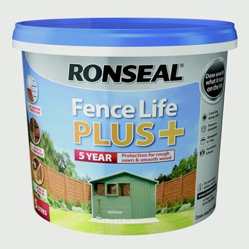 SAVING HUB Fence & Shed Paint 5L - Outdoor Wood Paint - Used On Rough & Smooth Wood - Dries in 4 Hours (Willow)