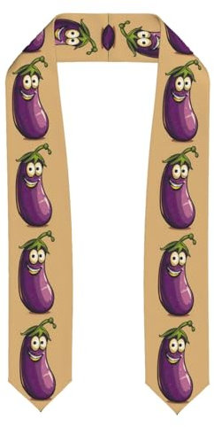 Stola mit Cartoon-Aubergine, hochwertig, für Erwachsene, Länge: 183 cm, Abgeflacht, Einheitsgröße